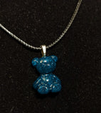 Deep Green Bear Resin Necklace
