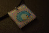 Curious Hedgehog Resin Necklace