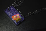 Snuggling Owls Resin Necklace