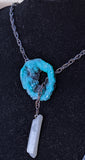 Resin Geode Lariat Necklace