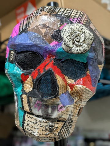 Altered Art - Homage to Edgar Allan Poe - wearable skull mask