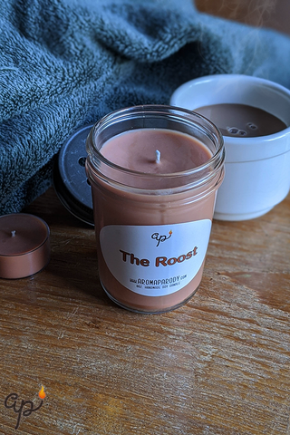 The Roost -- Coffee w/ a hint of Pastries & Maple -- 8 oz. Handmade Soy Candle