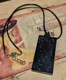 Black & Gray Resin Pendant Necklace