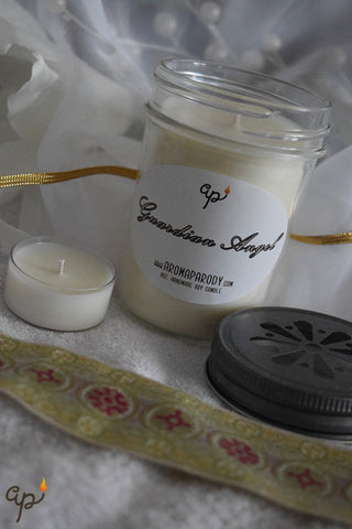Guardian Angel -- Fresh Clean Linen w/ slight Floral hints -- 8 oz. Handmade Soy Candle