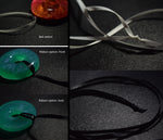 Chroma Halo Resin Necklace - pale red/purple/green