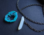 Resin Geode Lariat Necklace