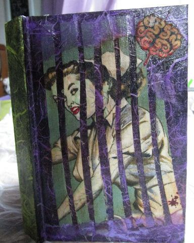 Altered Art - Mixed Media Blank Journal - Beauty & Brains Pinup