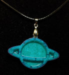 Ringed Planet Resin Necklace