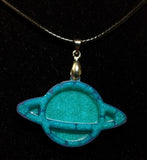 Ringed Planet Resin Necklace