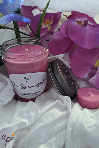 The Springtide -- Hyacinth & Pomegranate -- 8 oz. Handmade Soy Candle