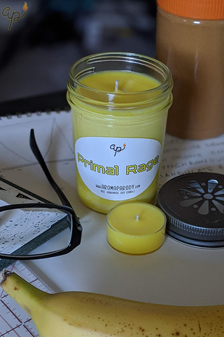 Primal Rage -- Peanut Butter Cookies & Banana But Bread -- 8 oz. Handmade Soy Candle